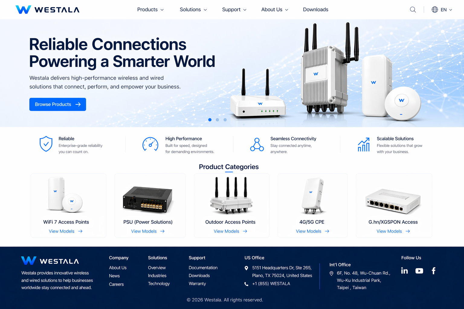 Westala enterprise networking product lineup